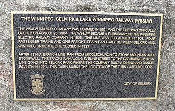 Plaque in Selkirk, Manitoba